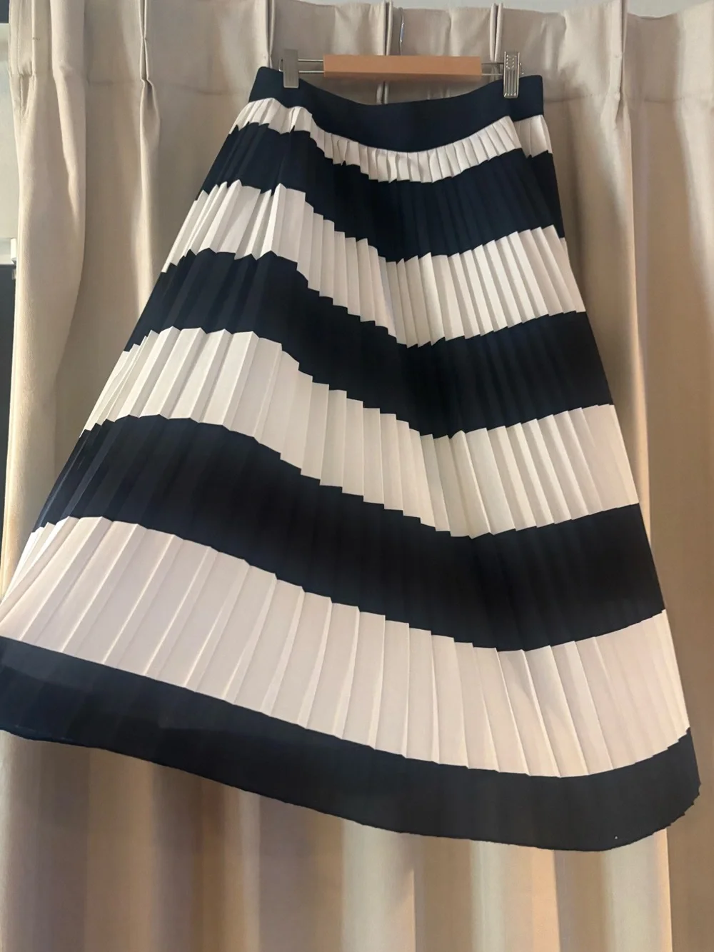 J.Crew| navy and white midi skirt